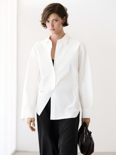 Zara 100% cotton poplin shirt - White