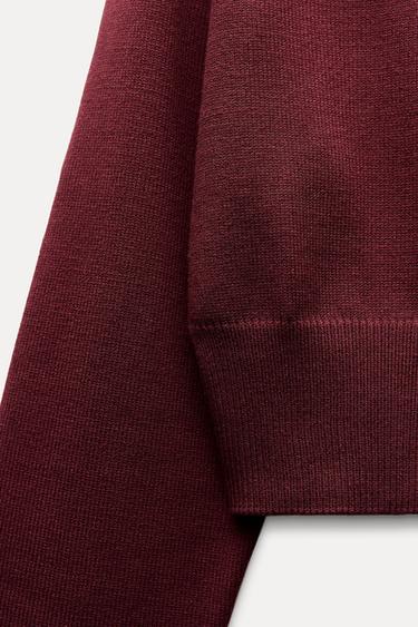 JERSEY PUNTO LISO MANGA ANCHA - Burgundy de Zara