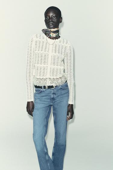 VESTE ROMANTIQUE EN CHENILLE - Écru de Zara - Image 4