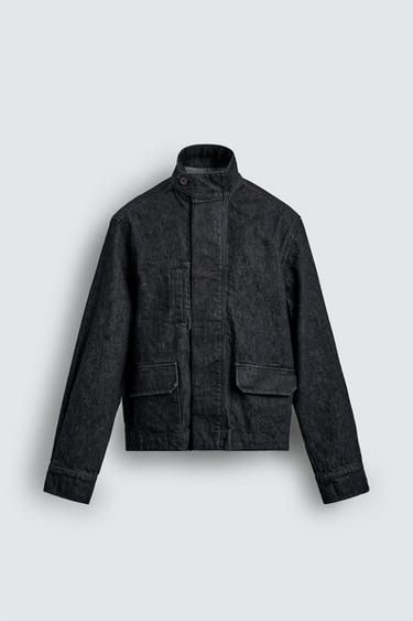 جاكيت دنيم بجيوب - نيلي الخاص بـ Zara