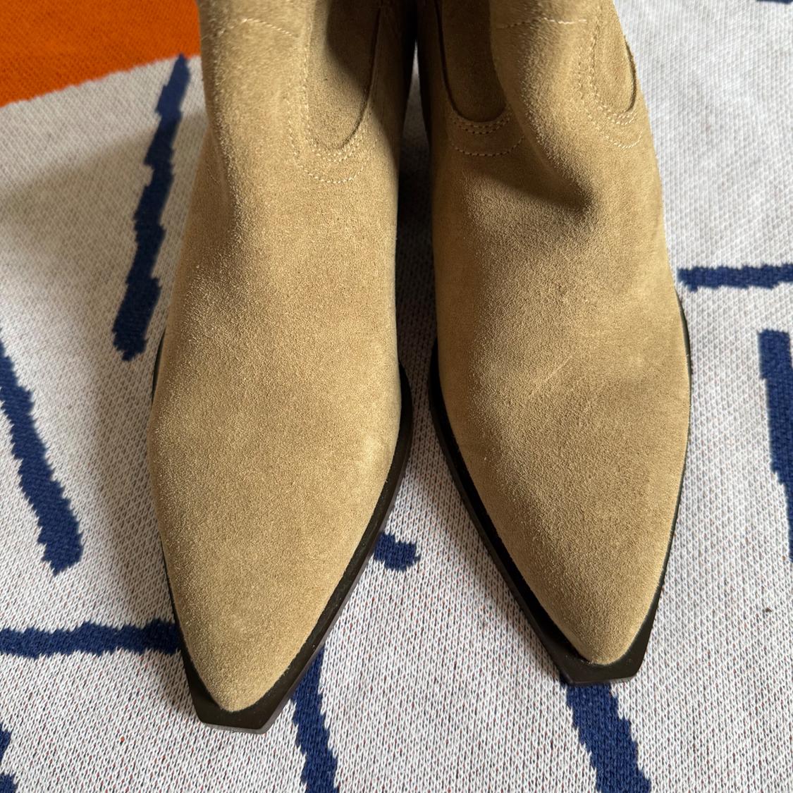 SPLIT LEATHER COWBOY TALL BOOTS SIZE 6.5 - Image 3