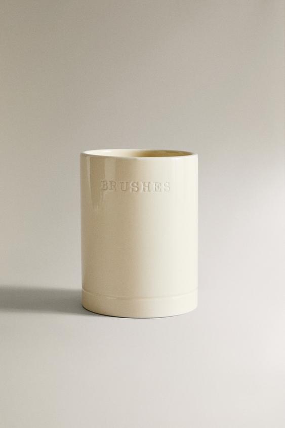 PORTA UTENSILIOS CERÁMICA - Crema de Zara - Imagen 0