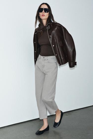 ZW COLLECTION TAPERED MID-WAIST JEANS - Grey by Zara