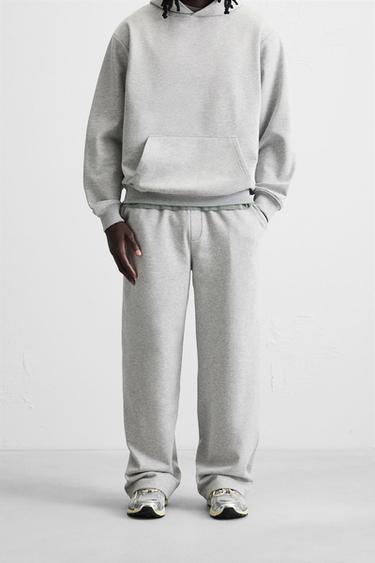 بنطلون JOGGER WIDE FIT - رمادي فيجوريه by Zara