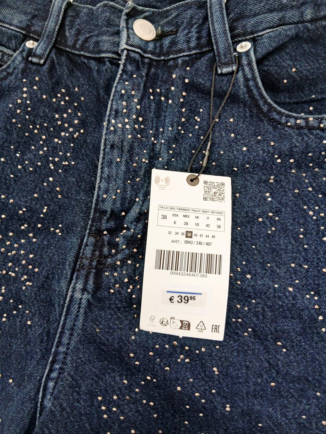 ZW COLLECTION MID-RISE DENIM BERMUDA SHORTS WITH RHINESTONES - Image 3