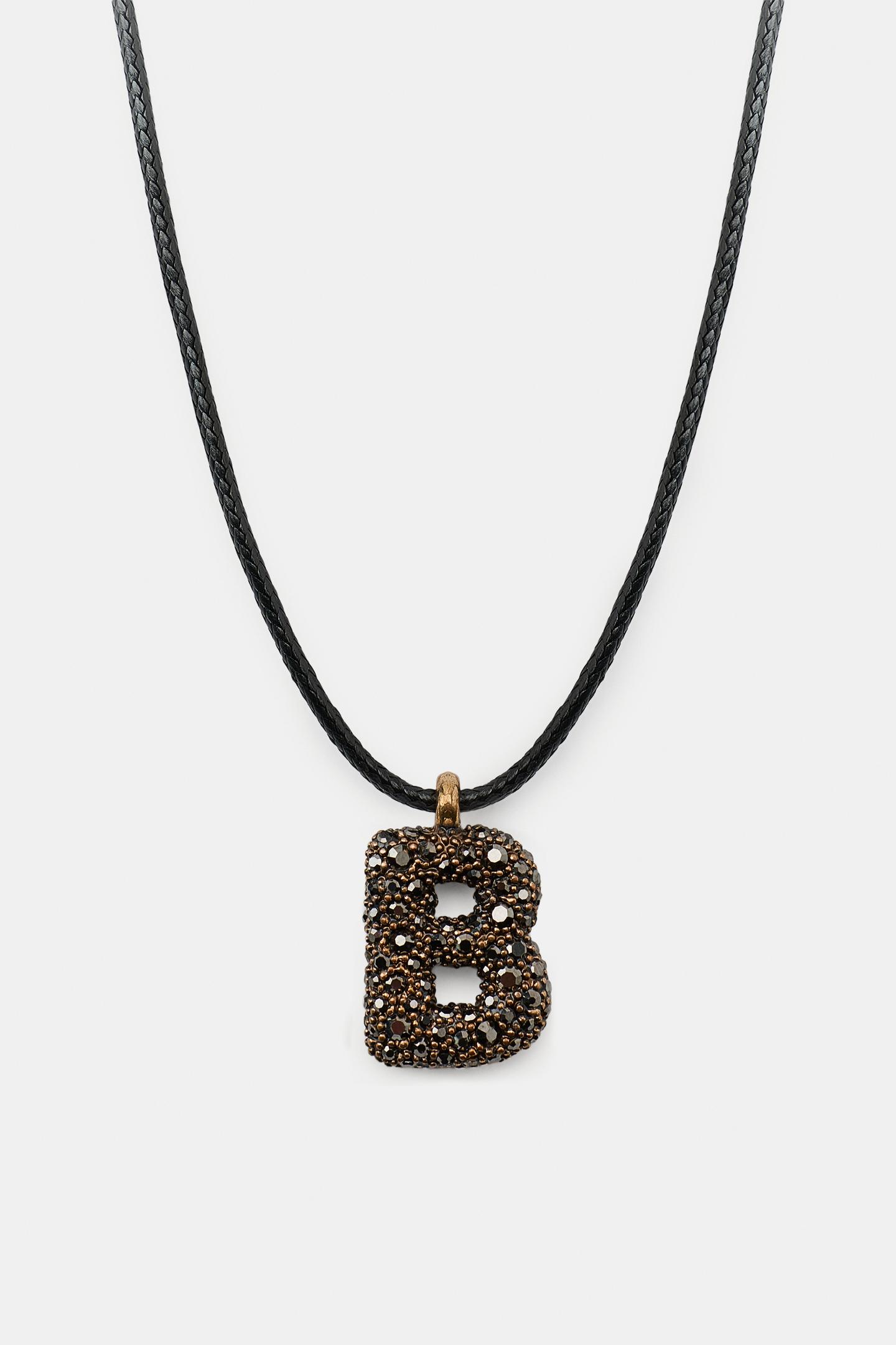 Женское колье Zara Letter Cord, цвет: Антрацитовый серый — фото 6