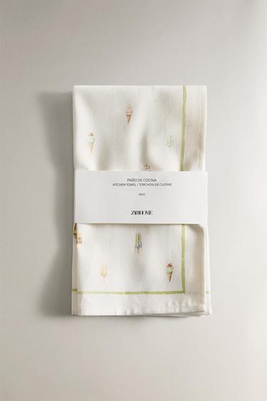 PACK OF COTTON ICE CREAM TEA TOWELS (PACK OF 2) - Bluish by Zara - Image 4
