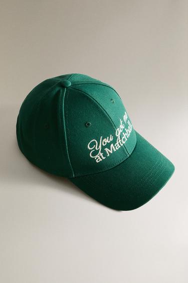 COTTON TENNIS CAP - Green by Zara - Image 1