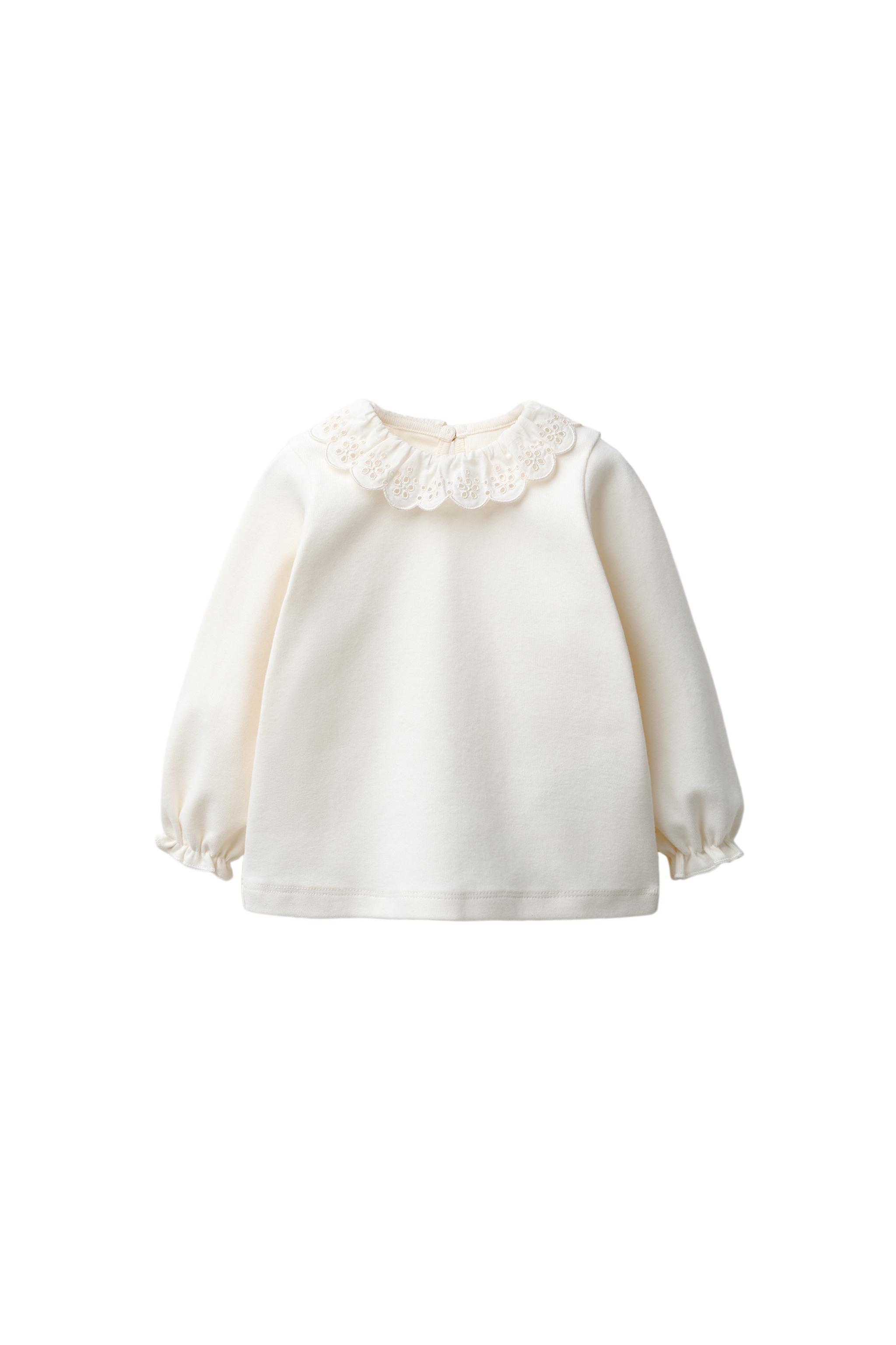 トップス Embroidery Collar Knitted Top - ecru 04805621712-f1.jpg?ts=