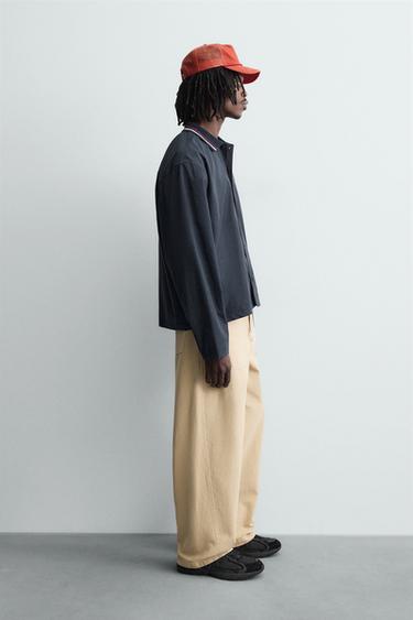 CHEMISE COL BORD-CÔTE BRODÉ - Bleu marine de Zara - Image 3