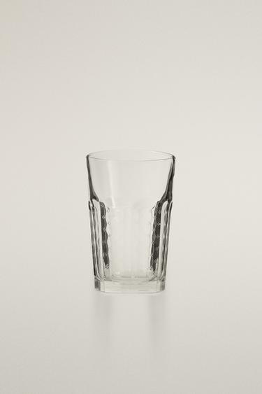 COPO DE VIDRO COM RELEVO DE FLOR - Transparente da Zara - Imagem 0