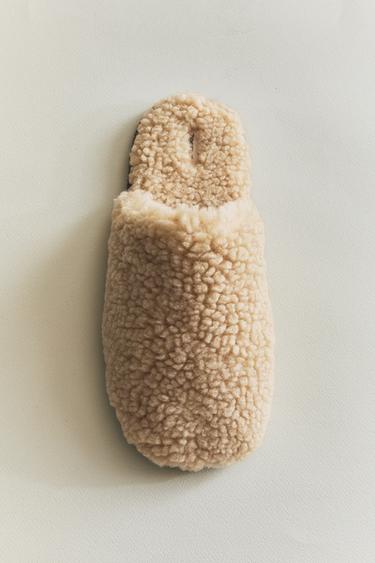 FAUX SHEARLING MULE SLIPPERS - Ecru White by Zara - Image 5