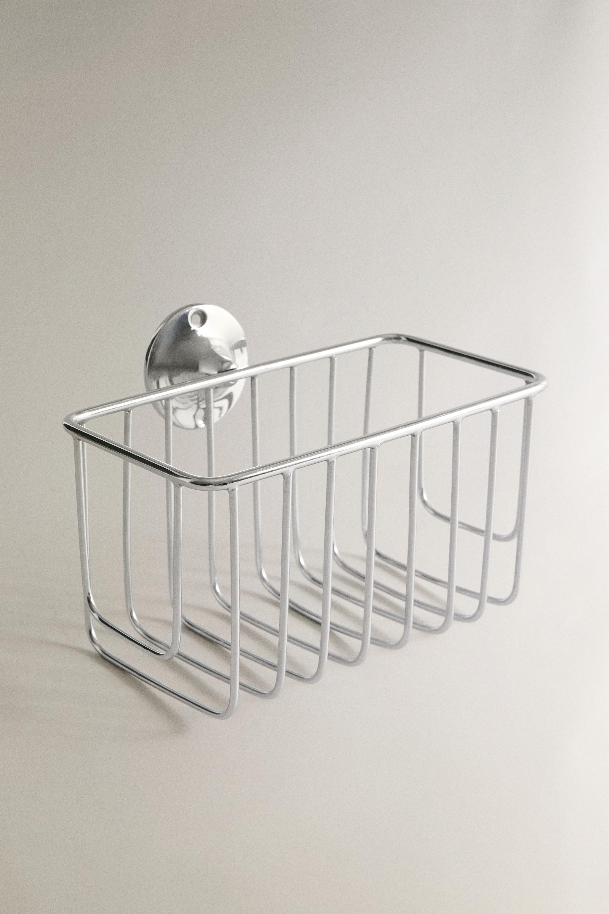 METAL SHOWER SHELF — Silver