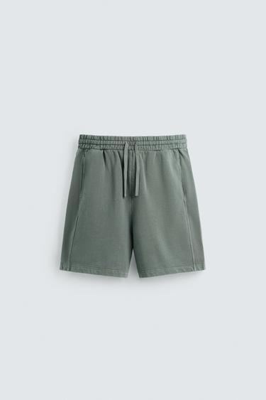 WASHED JOGGER BERMUDA SHORTS - washed green by Zara - Image 6