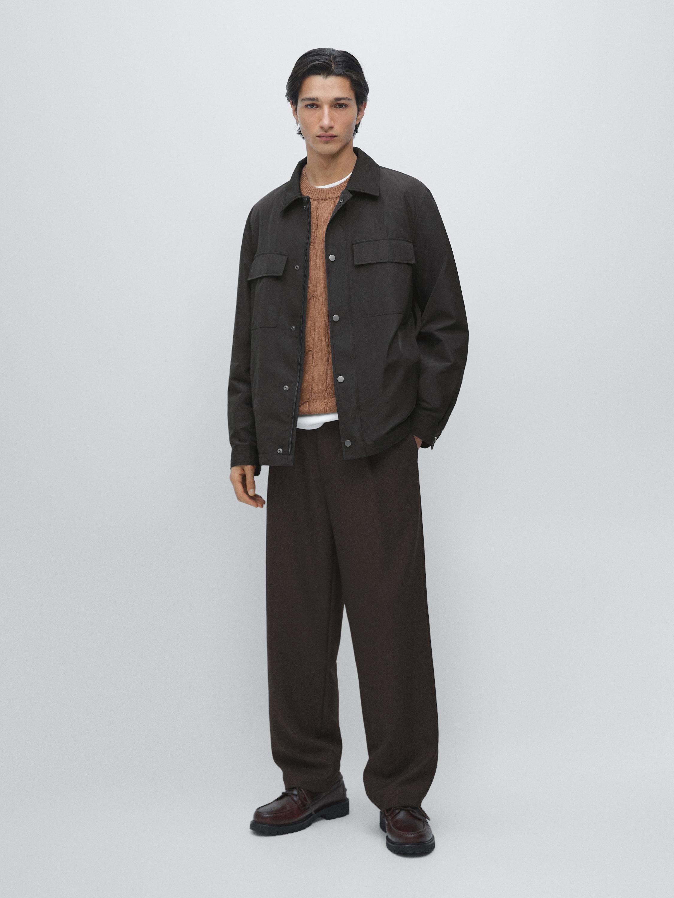 Water-repellent overshirt with pockets