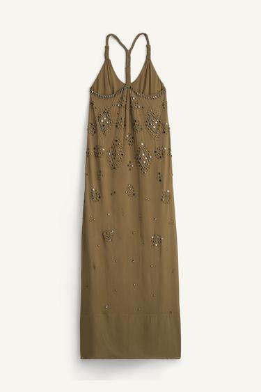 ROBE BRODÉE LIMITED EDITION - Vert sauge de Zara - Image 7