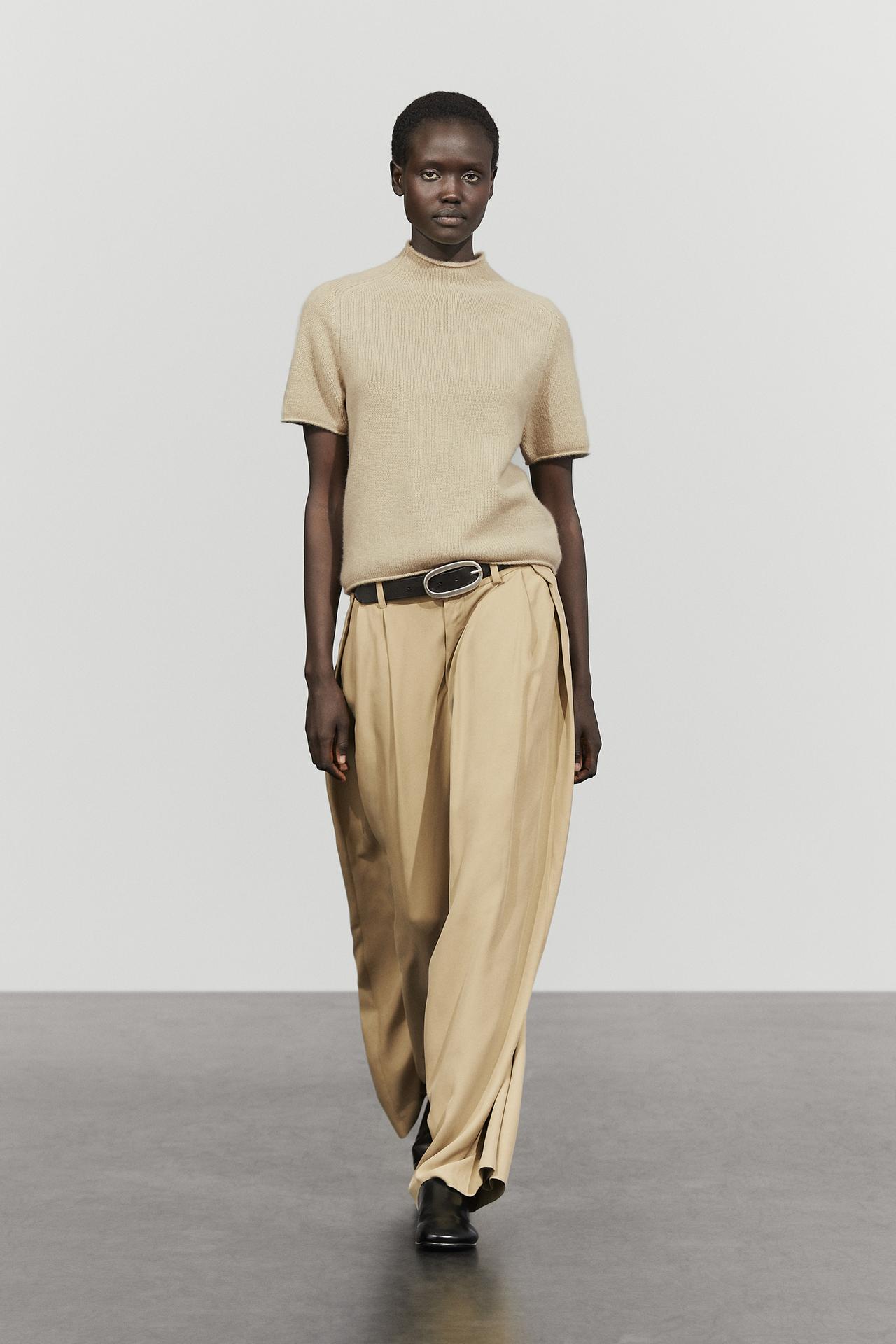 100% Cashmere Mock Turtleneck Sweater — Mink