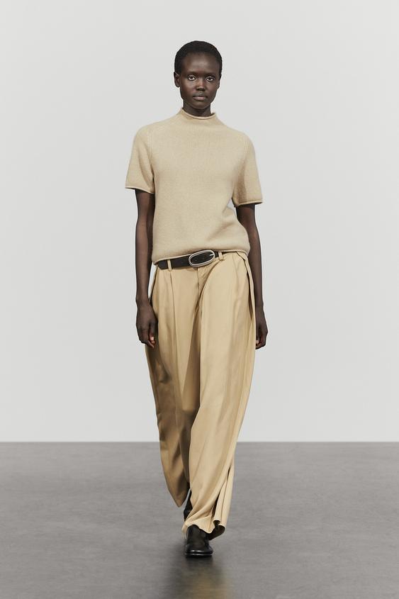 Zara 100% Cashmere Mock Turtleneck Sweater - Mink - Image 0
