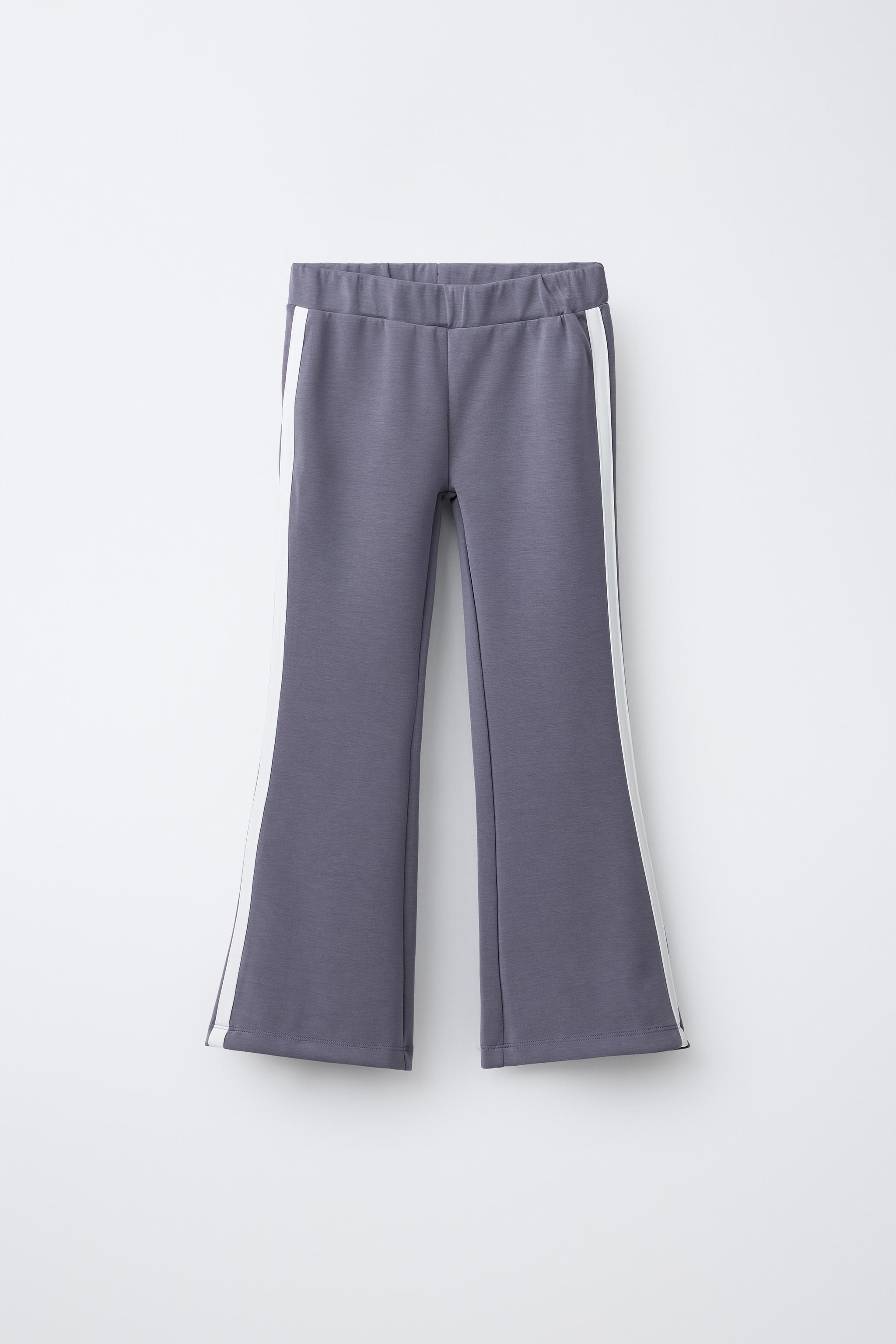 FLARE PANTS WITH CONTRAST STRIPES AND MODAL - Gray | ZARA Canada