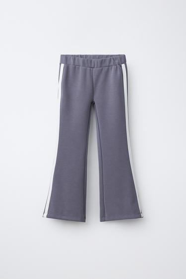 FLARE TROUSERS WITH CONTRAST STRIPES MODAL BLEND - Grey by Zara