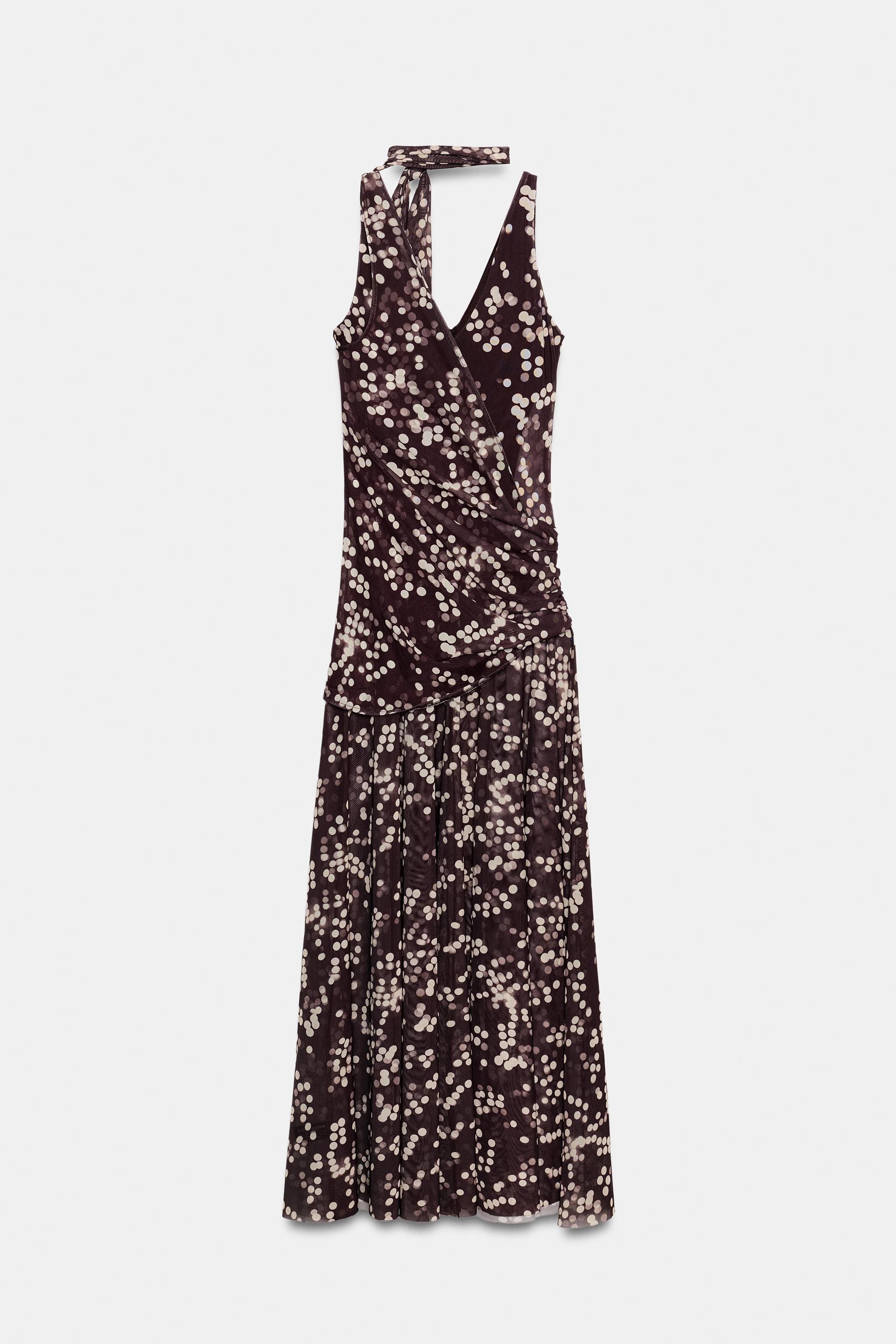 LONG TULLE POLKA DOT DRESS
