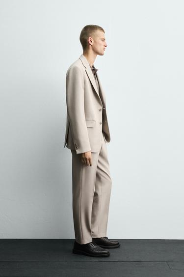 SLIM FIT SUIT TROUSERS - Sand / Marl by Zara - Image 3
