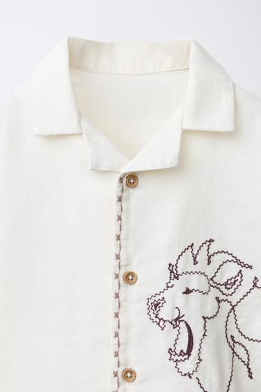 CHEMISE LION BRODÉ - Écru de Zara - Image 2