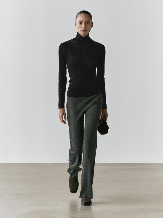 Semi-sheer long sleeve T-shirt