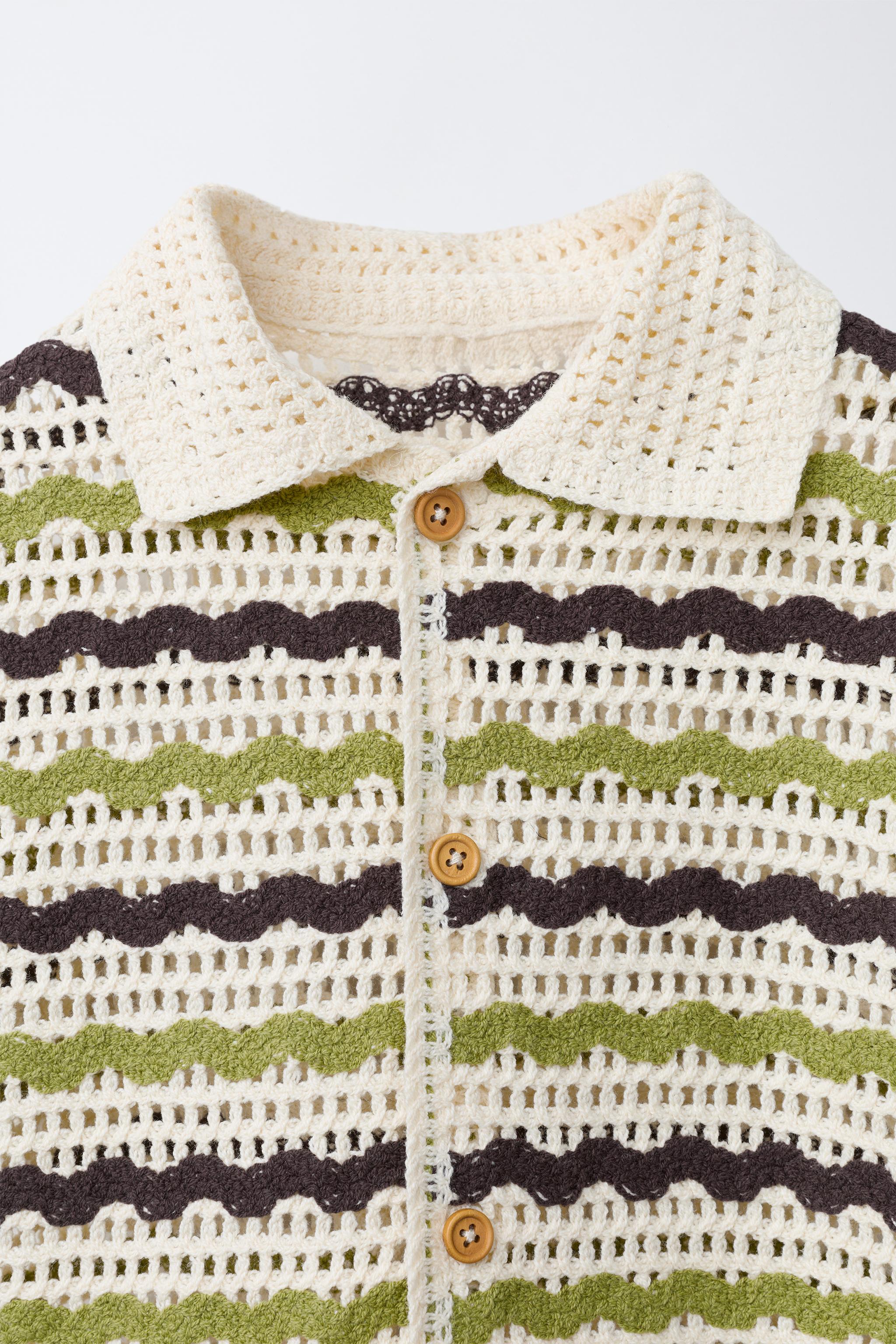 CHEMISE EN MAILLE CROCHET ZIGZAG