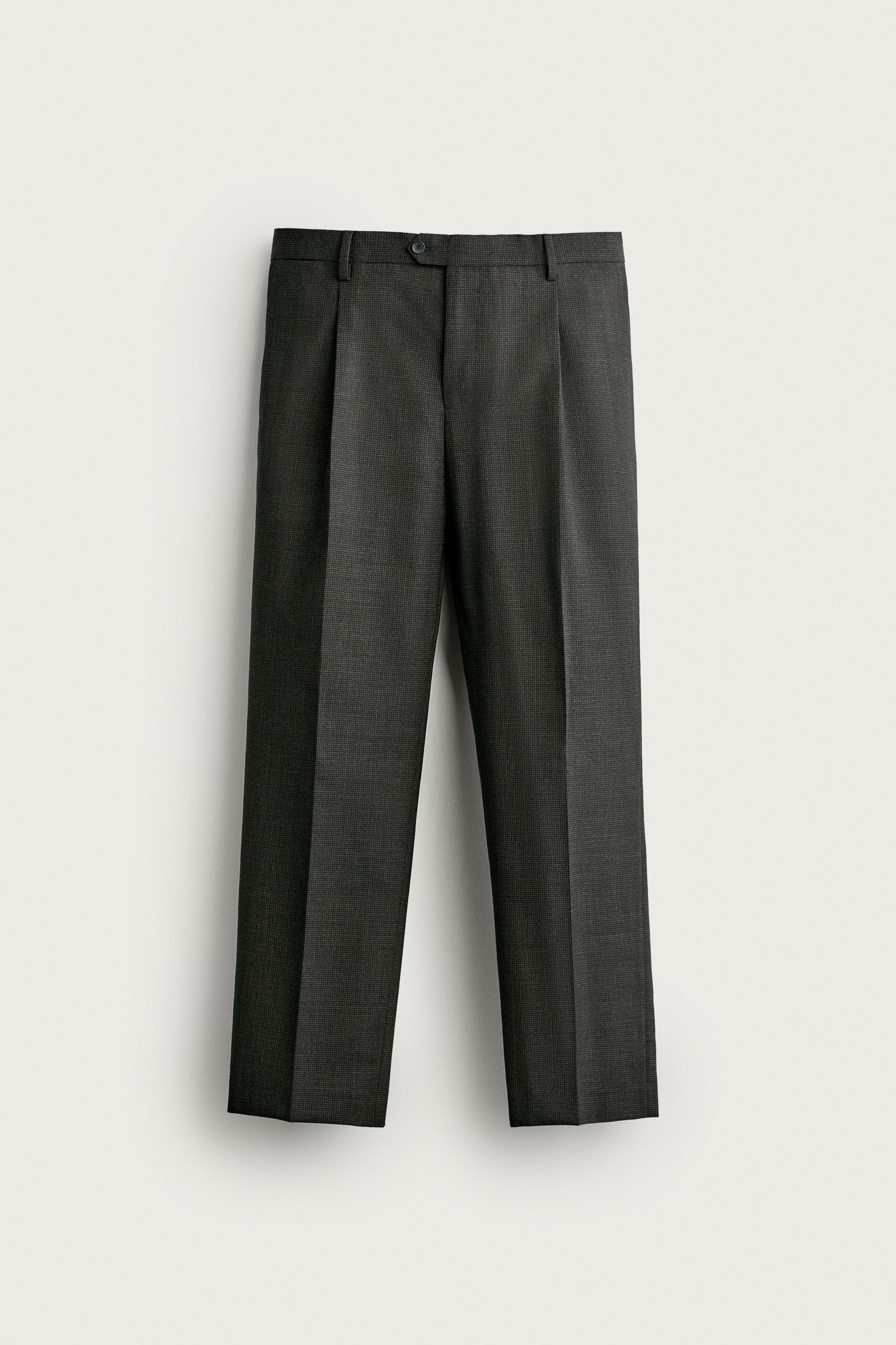 PANTALON DE COSTUME PIED-DE-POULE 100 % LAINE