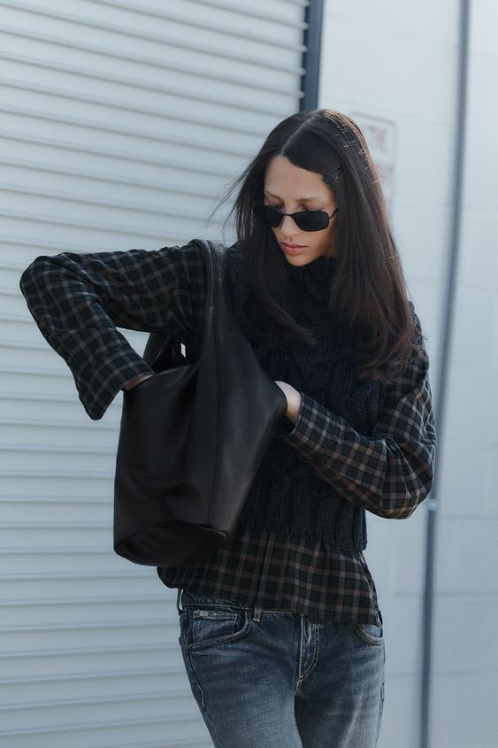 Zara Maxi Shoulder Bag - Black - Image 0