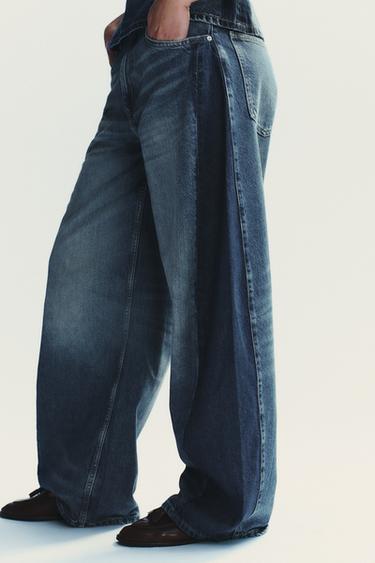 ΨΗΛΟΜΕΣΟ ΤΖΙΝ BALLOON OVERSIZE - Μπλε του Zara