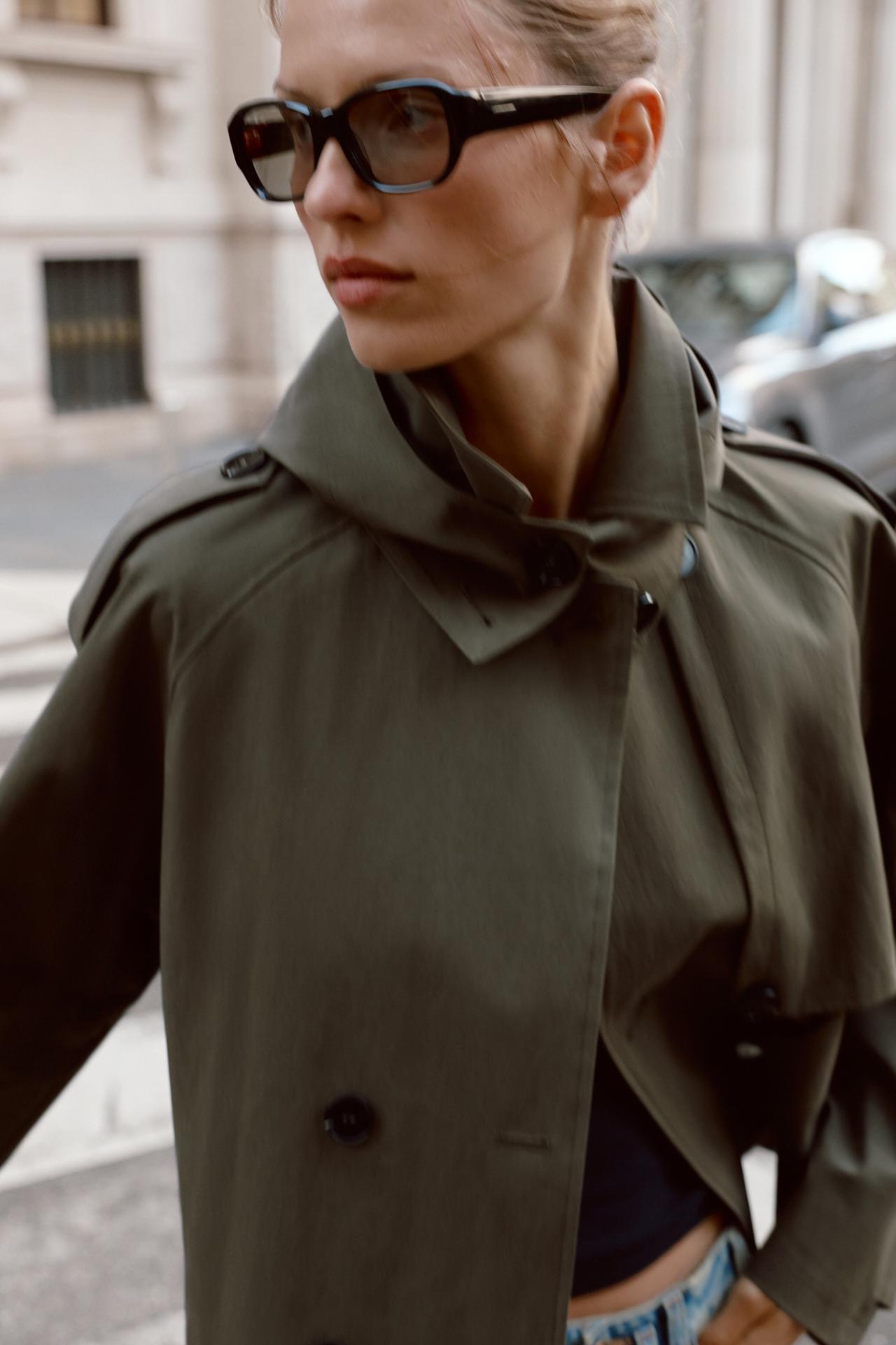 ZARA SHORT HOODED TRENCH