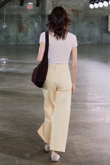 JEAN COUPE LARGE ET TAILLE HAUTE COLLECTION ZW - Jaune clair de Zara - Image 2