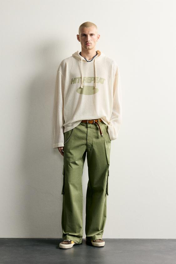 SWEAT RELAXED FIT À CAPUCHE - Écru de Zara - Image 0