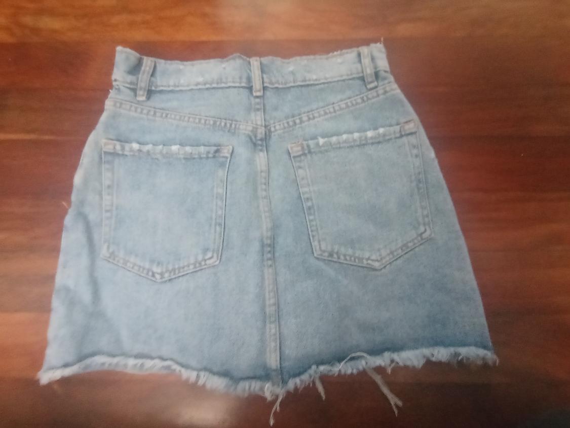 RIPPED DENIM MINI SKIRT - Image 2