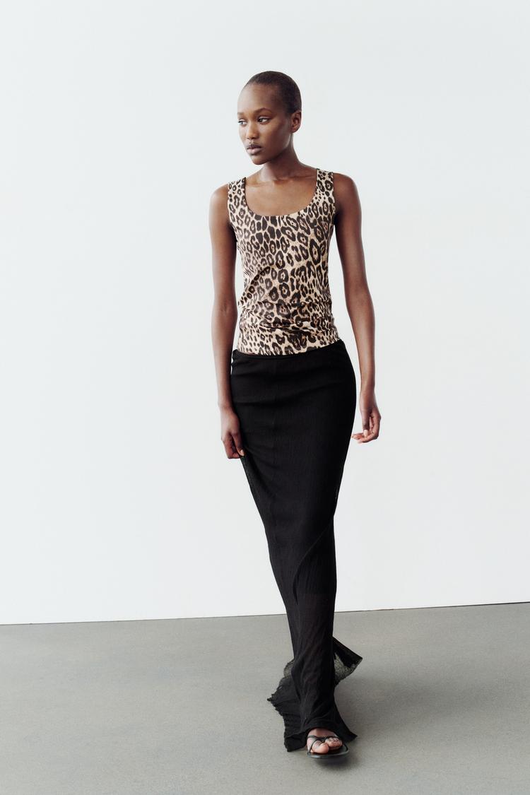 WIDE STRAP POLYAMIDE VEST TOP Leopard ZARA South Africa