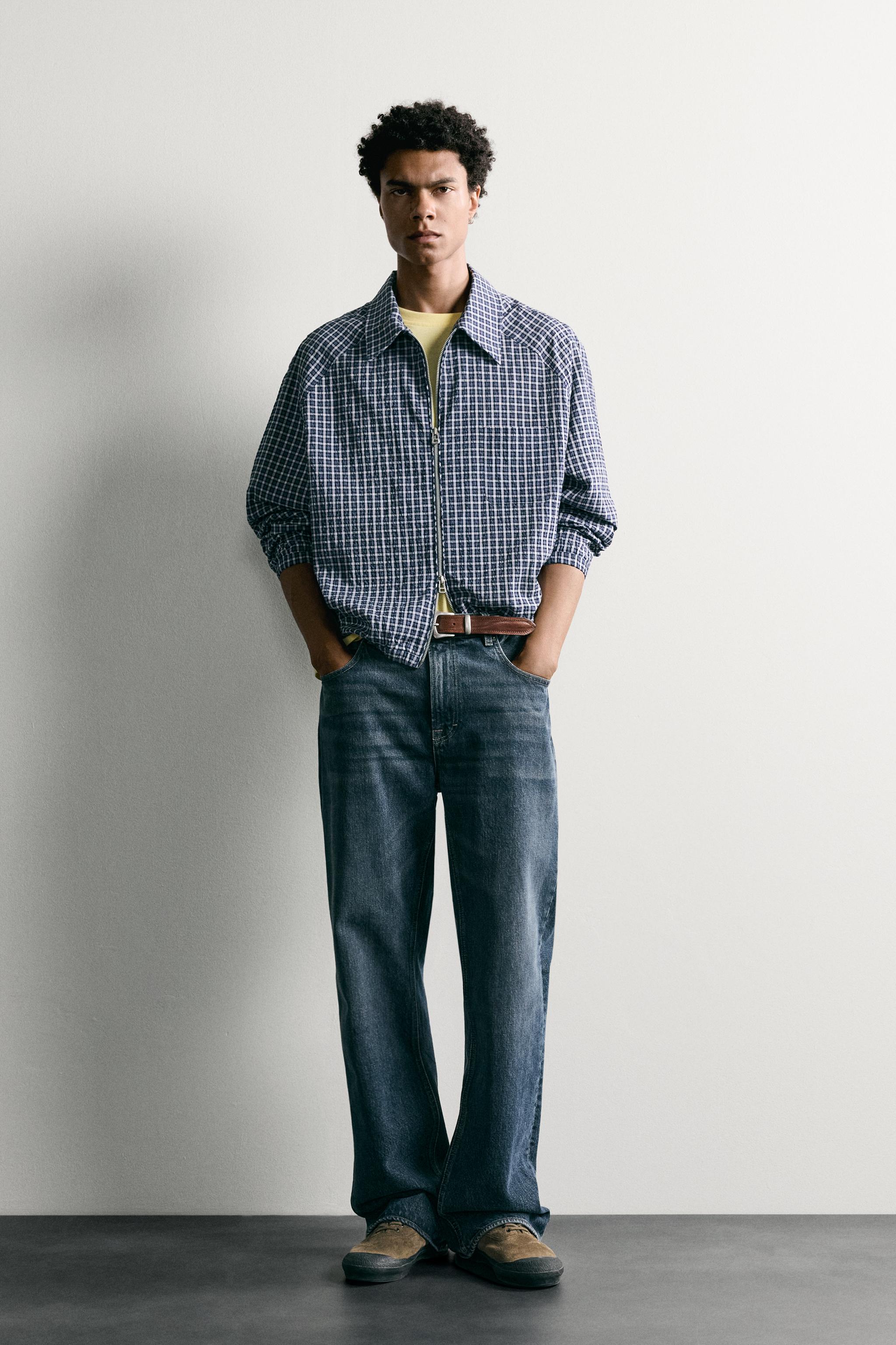TEXTURED PLAID OVERSHIRT