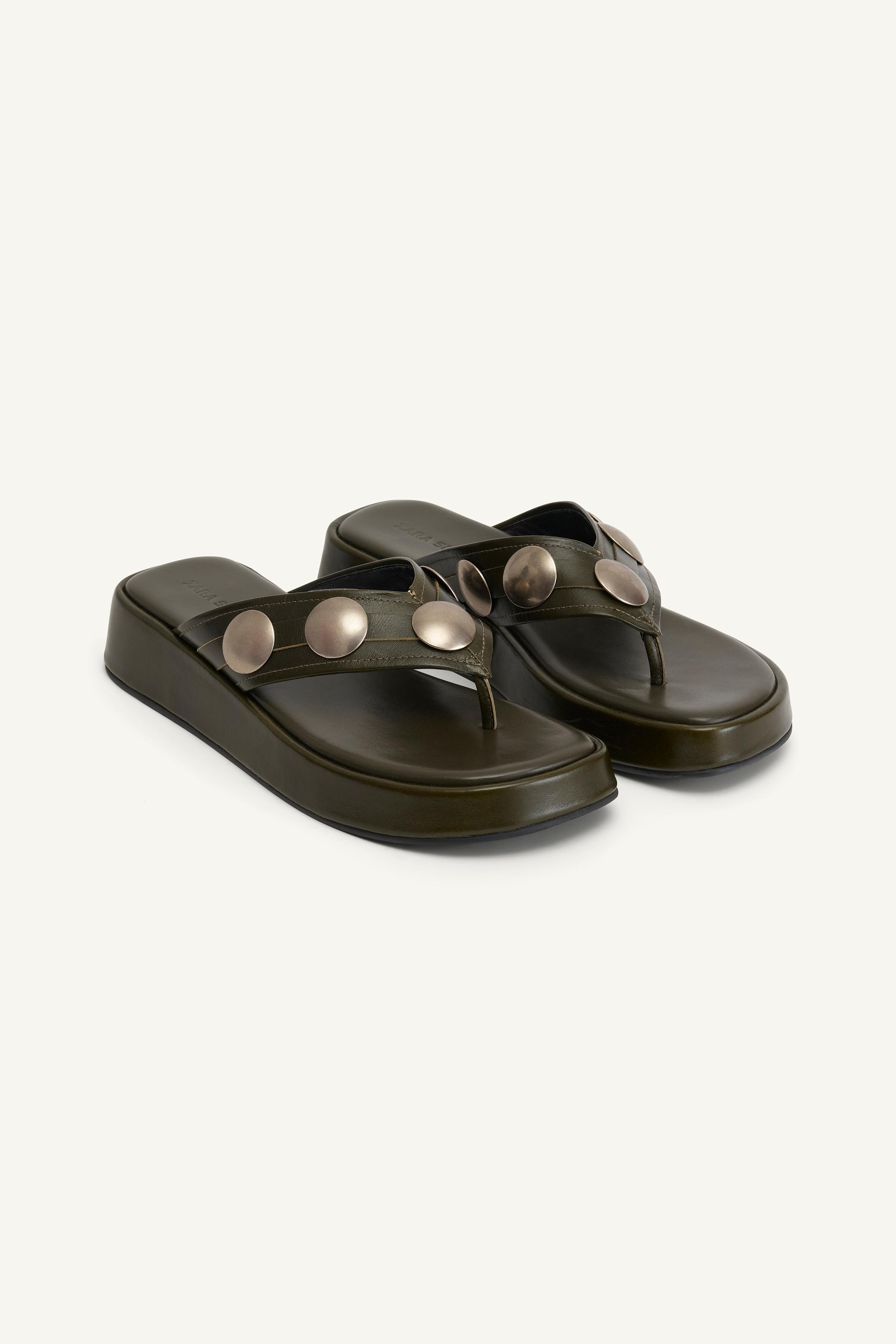 【ZARA】LTHR STDD SNDLS 14 レザーフラットサンダル 4605/510 THNG LTHR STDD SNDLS 14 | ZARA Australia