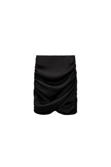 DRAPED SATIN SKIRT