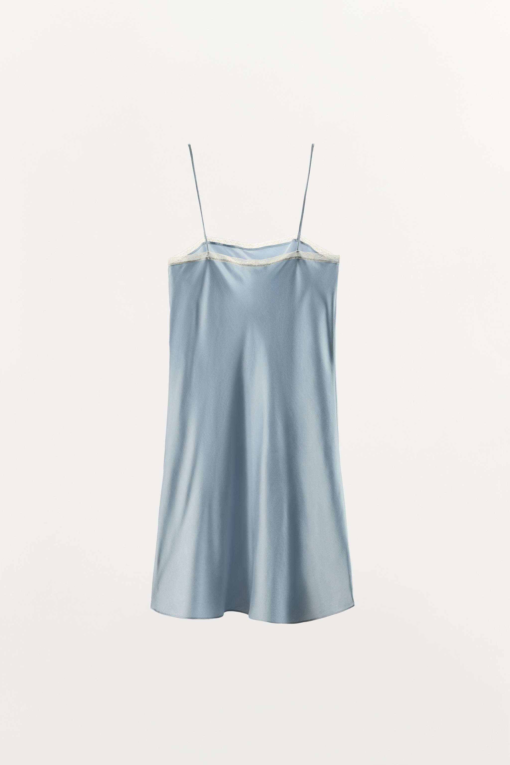 100% SILK LACE TRIM SLIP DRESS