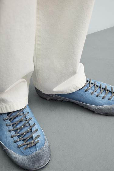 BASKETS EN CUIR SEMELLE VIBRAM® AARON LEVINE X ZARA - Bleu de Zara - Image 2