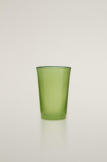 COLOURED GLASS TUMBLER - Green by Zara