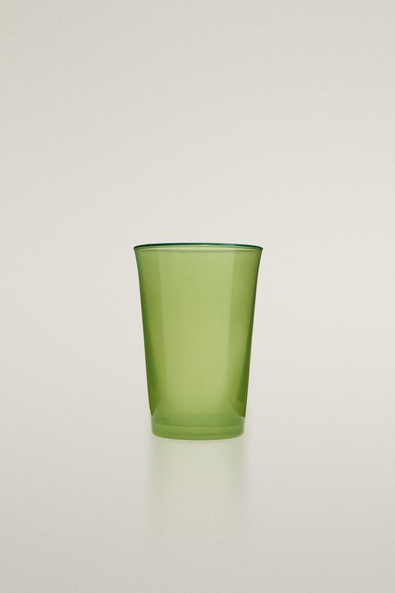 COLOURED GLASS TUMBLER - Green by Zara - Image 0