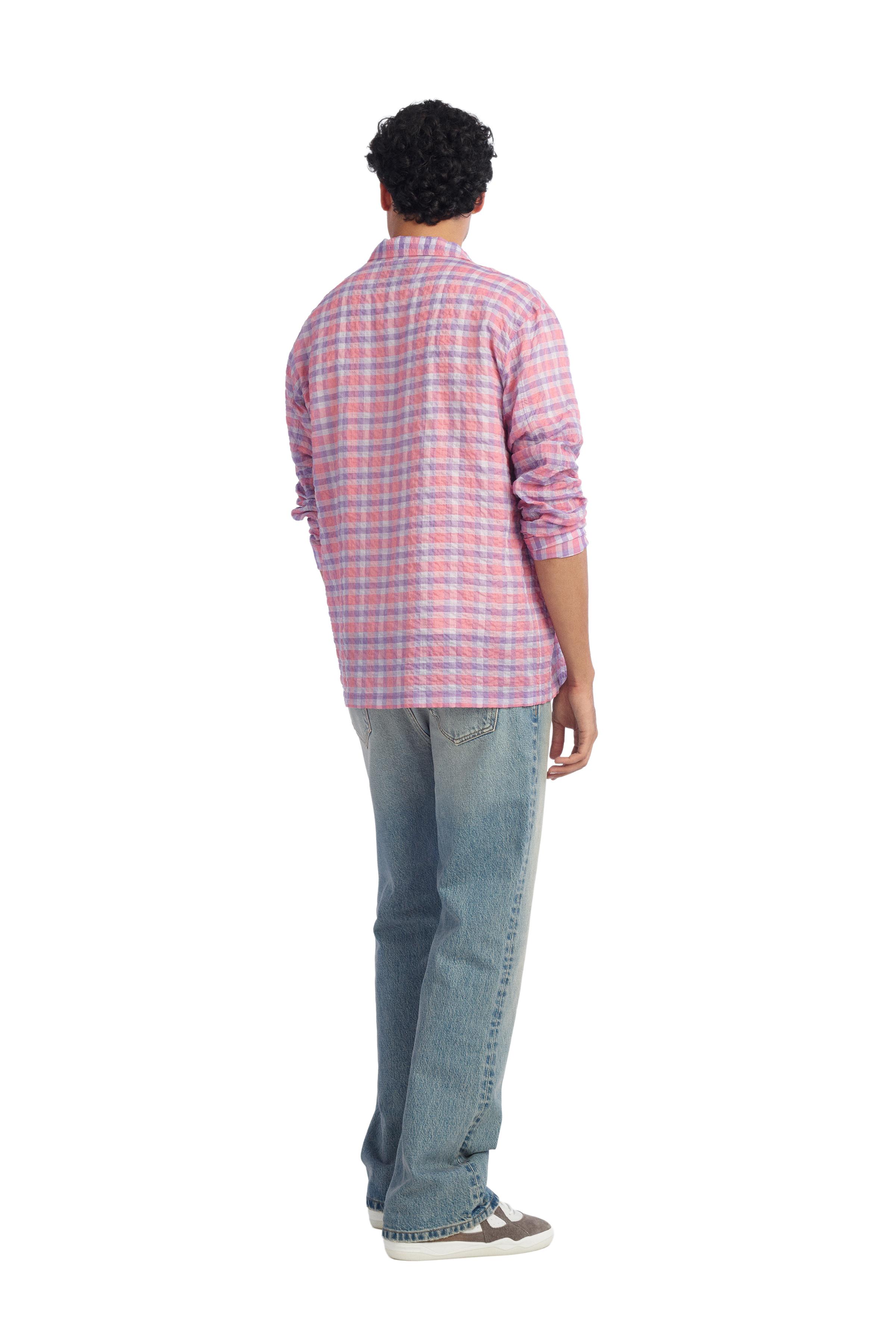 RELAXED FIT CHECK SHIRT — Reddish