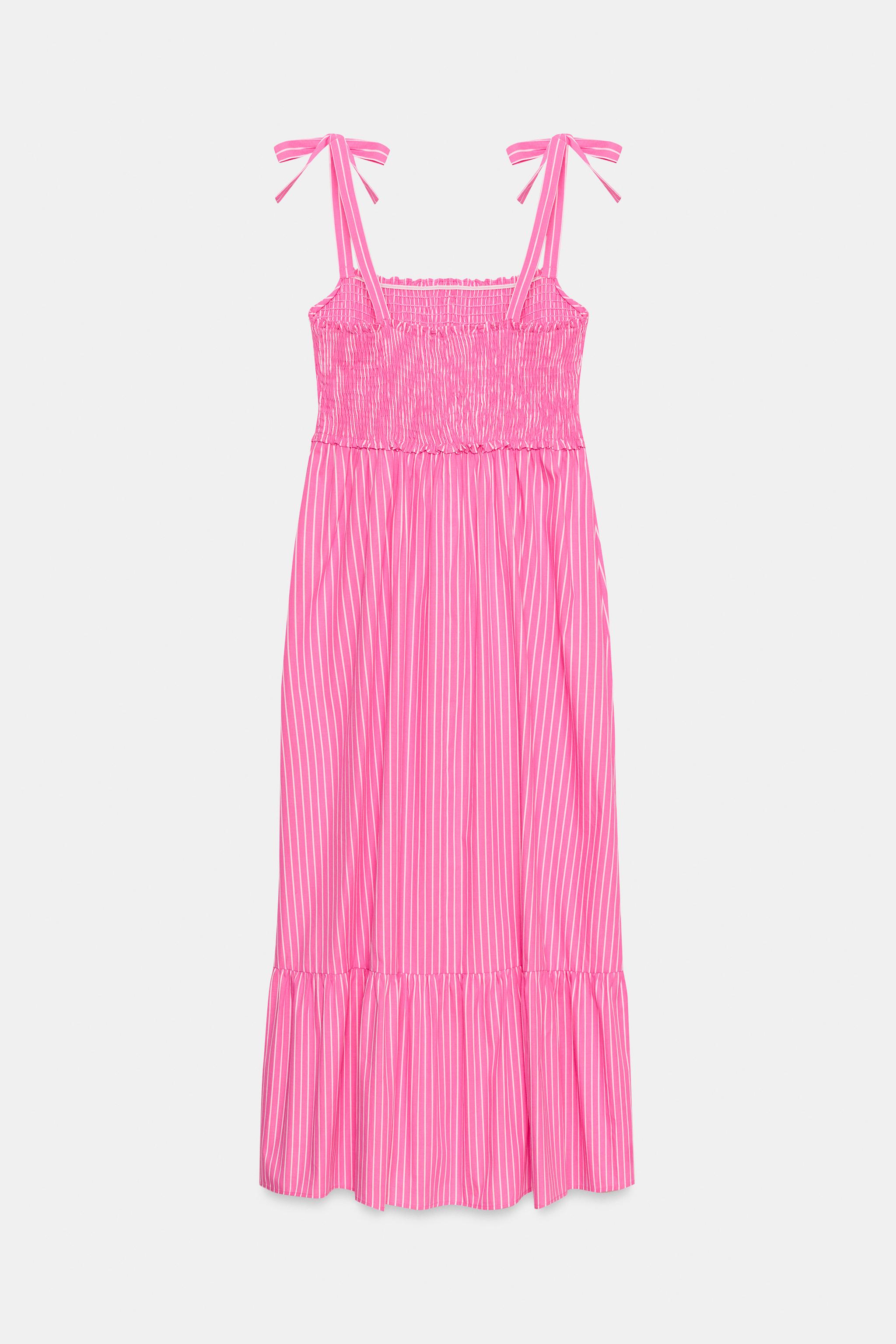 Женские платья Zara STRIPED BOW DRESS — фото 9