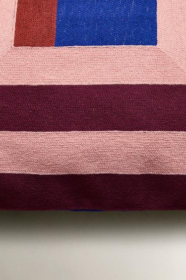 Zara SQUARE COTTON THROW PILLOW COVER X COLLAGERIE - Pinks