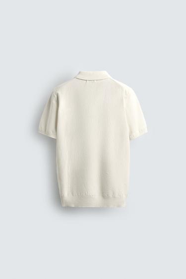 POLO EN MAILLE REGULAR FIT STRUCTURÉ - Blanc de Zara - Image 7