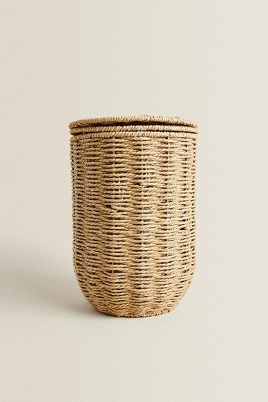 BATHROOM BIN WITH REMOVABLE LID - Light beige by Zara