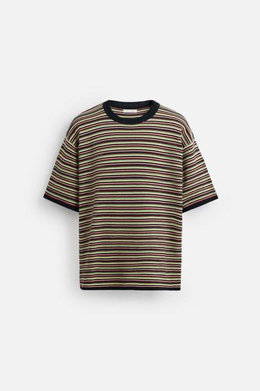 STRIPED KNIT T-SHIRT - Multicoloured by Zara